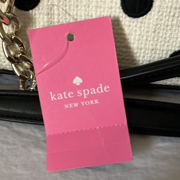 Kate Spade: Natalia Cream embroidered dot- medium Flap- Shoulder Purse/ Handbag - Picture 2 of 16